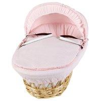 Clair De Lune Waffle Natural Pink Wicker Moses Basket