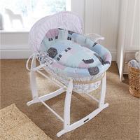 Clair de Lune Stanley and Pip White Wicker Moses Basket
