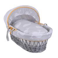 Clair de Lune Whales Moses Basket in Grey