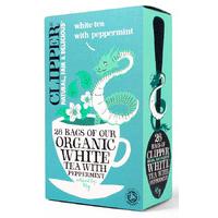 clipper organic white tea with peppermint 26 bags
