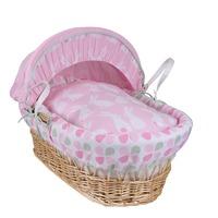 Clair de Lune Rabbits Moses Basket in Natural