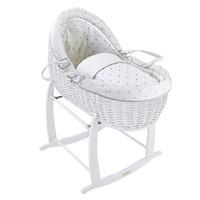 clair de lune lullaby hearts white willow bassinet