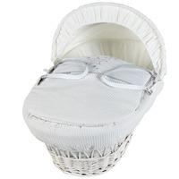 Clair De Lune Stardust White Wicker Moses Basket