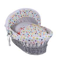 clair de lune the dudes moses basket in grey