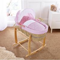 Clair de Lune Barley Bebe Palm Moses Basket Pink