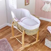 Clair de Lune Stars and Stripes High Top Palm Moses Basket Pink
