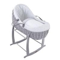 Clair de Lune Stars and Stripes Grey Willow Bassinet - Grey