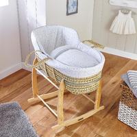 Clair de Lune Stars and Stripes High Top Palm Moses Basket Grey