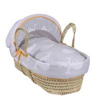 Clair de Lune Whales Moses Basket in Palm