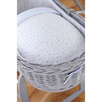 Clair de Lune Stars and Stripes Grey Willow Bassinet - Blue