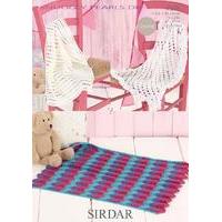 Closed Mesh, Fringed Edge and 3 Colour Zig Zag Blankets in Sirdar Snuggly Pearls DK (4546) - Digital Version