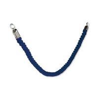 Classic Velour Rope Blue with Stainless Steel Spring Clip Ends