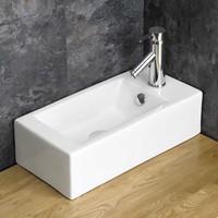 Cloakroom Sized Lucca Right Counter Mounted 50cm Rectangular Basin