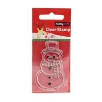 Clear Snowman Christmas Stamp 12 x 6 cm