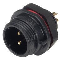 cliffcon 68 fm686802 ip68 male panel socket 2 pin