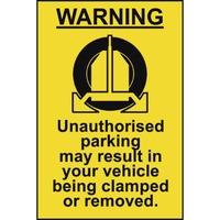clamping warning sign self adhesive sticky sign 200 x 300mm