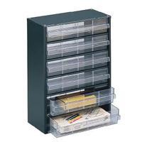 Clear 6 Drawer System Dark Grey Storage Cabinet 324223