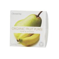 Clearspring Fruit Puree - Pear/Banana, 2x100gr