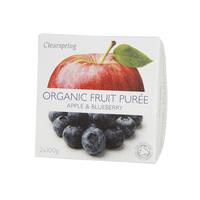 Clearspring Fruit Puree - Apple/Blueberry, 2x100gr