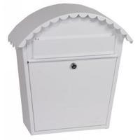 clasico white steel post box