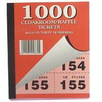 cloakroom and raffle tickets 1 1000 pack of 6 00277