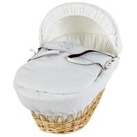 Clair De Lune Stardust Natural White Wicker Moses Basket