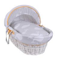Clair de Lune Whales Moses Basket in White