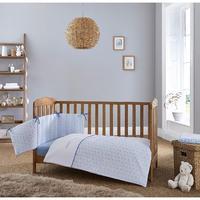 Clair de Lune Speckles 2 Piece Quilt and Coverlet with Bumper Set to fit Cot Bed and Cot Blue