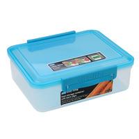 Clic-tite Food Storage Container With Turquoise Lid And Clips, 2 Litre