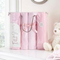 Clair de Lune Cot Bed 4pc Gift Bale in Pink
