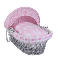 Clair de Lune Rabbits Moses Basket in Grey