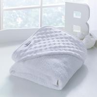 Clair de Lune Dimple Hooded Towel in White