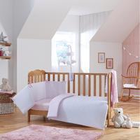 Clair de Lune Stars and Stripes 2 Piece Quilt and Coverlet with Bumper Set to fit Cot Bed and Cot Pink