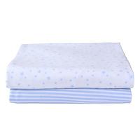 Clair de Lune Pack of 2 Printed Cot Bed Sheets in Blue