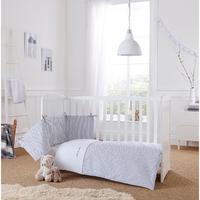 Clair de Lune Barley Bebe 2 Piece Quilt and Coverlet with Bumper Set to fit Cot Bed and Cot Grey
