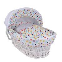 clair de lune the dudes moses basket in white