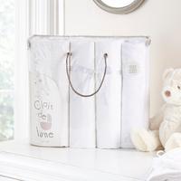 Clair de Lune Cot Bed 4pc Gift Bale in White