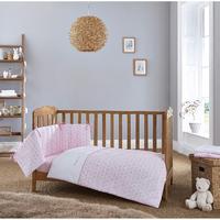 Clair de Lune Speckles 2 Piece Quilt and Coverlet with Bumper Set to fit Cot Bed and Cot Pink