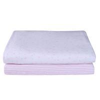 clair de lune pack of 2 printed cot sheets in pink