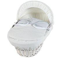 Clair De Lune Stardust White Wicker Moses Basket