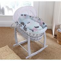 Clair de Lune Stanley and Pip Grey Wicker Moses Basket