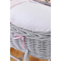 clair de lune stars and stripes grey willow bassinet pink