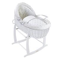 Clair de Lune Lullaby Hearts White Willow Bassinet