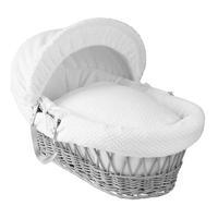 Clair de Lune Honeycomb Wicker Moses Basket in White