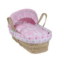 Clair de Lune Rabbits Moses Basket in Palm