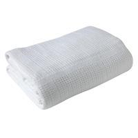 Clair de Lune White Cotton Cellular Blanket for Cot and Cot Bed