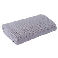 Clair de Lune Grey Cotton Cellular Blanket for Cot and Cot Bed
