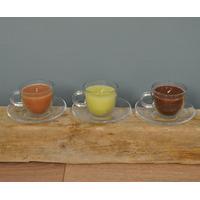 Clear Glass Teacup Scented Candle By Fallen Fruits