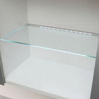 clear clear glass cupboard shelf l466mm d247mm