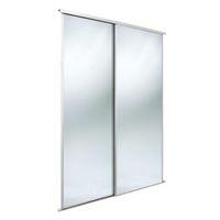 Classic Mirrored Mirror Sliding Wardrobe Door Kit (H)2220 mm (W)762 mm Pack of 2